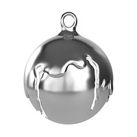 Globe melting dripping silver sphere metal.