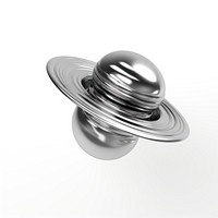 Saturn planet melting dripping silver sphere metal.