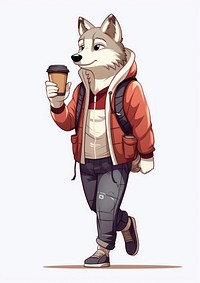 Husky cup mammal coffee. AI generated Image by rawpixel.