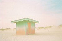 Beach hut architecture outdoors nature. AI generated Image by rawpixel.