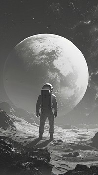  Astronaut in moon astronomy outdoors nature. AI generated Image by rawpixel.