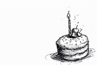 Drawing birthday dessert sketch.