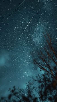  Shooting star space astronomy outdoors nature. AI generated Image by rawpixel.