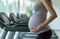 Pregnant woman doing light exercise pregnant sports adult. AI generated Image by rawpixel.