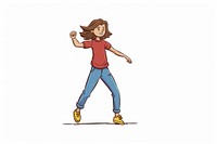 Girl teenager cartoon girl dancing white background creativity happiness.