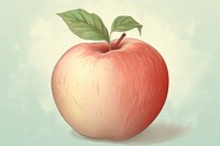 Illustration of apple painting fruit plant.