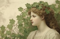 Illustration of Ivy painting art portrait.