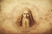 Illustration of Leonardo da vinci art portrait painting.