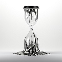 Dripping hourglass metal monochrome deadline.