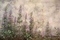 Blooming wallflowers overgrown painting art backgrounds.