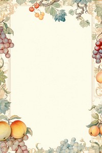 Fruits frame backgrounds painting grapes.