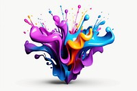 Paint splash cartoon purple white background.