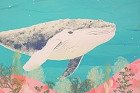 Whale craft collage art outdoors painting.