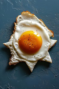 Fried egg with shape food breakfast freshness.