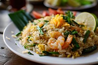Fried rice food plate fried rice. AI generated Image by rawpixel.
