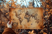 World map paper holding plant hand. AI generated Image by rawpixel.