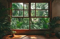 Window see jungle windowsill plant architecture.