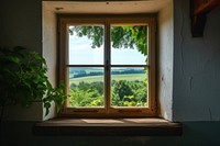 Window see landscapes windowsill plant room.