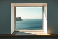 Window see sea cliffs architecture tranquility transparent.