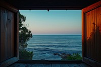 Window see seascape outdoors horizon nature.