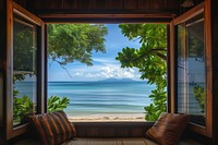 Window see seascape outdoors nature ocean.