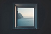 Window see sea cliffs house architecture tranquility.