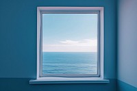 Window see seascape nature house sky.