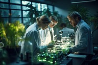 Scientists working in biology lab laboratory teamwork adult. AI generated Image by rawpixel.