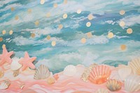 Sea with galaxy craft collage backgrounds outdoors painting.