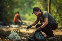 Latin man volunteering garbage adult agriculture.