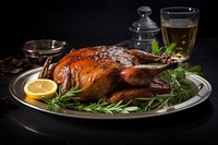 Roasted duck plate dinner meat. AI generated Image by rawpixel.
