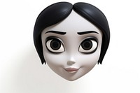 Woman face only cartoon white white background.
