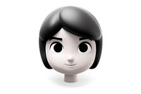 Woman head only cartoon white white background.