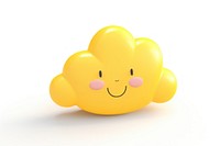 Sun and cloud cartoon toy white background.