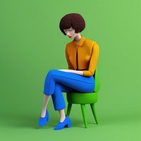 Woman sitting at ground footwear fashion cartoon. AI generated Image by rawpixel.