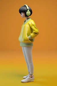 Young woman with headphone headphones fashion adult. AI generated Image by rawpixel.