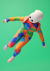 A young person skydiving cartoon toy representation. AI generated Image by rawpixel.