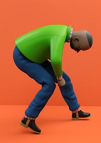 Black man with skinhead footwear exercising side view. AI generated Image by rawpixel.