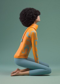 Adult woman yoga exercising. AI generated Image by rawpixel.