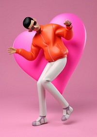 A man playing heart footwear fashion cartoon. AI generated Image by rawpixel.
