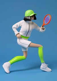 Tennis player cartoon racket sports. AI generated Image by rawpixel.