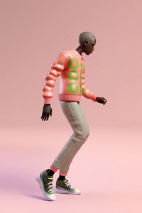 A young black man with spray can footwear motion shoe. AI generated Image by rawpixel.