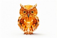 Owl shape gemstone animal bird white background.