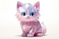 Crystal cat pastel animal mammal pet.