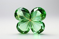 Crystal green clover leaf gemstone jewelry emerald.