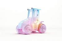 Construction tractor forklift wheel white background.