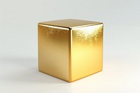 Cube gold white background simplicity.