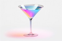 Martini glass cocktail drink white background.