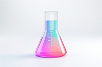 Science beaker glass white background biotechnology.