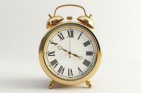 Alarm clock gold white background accessories.